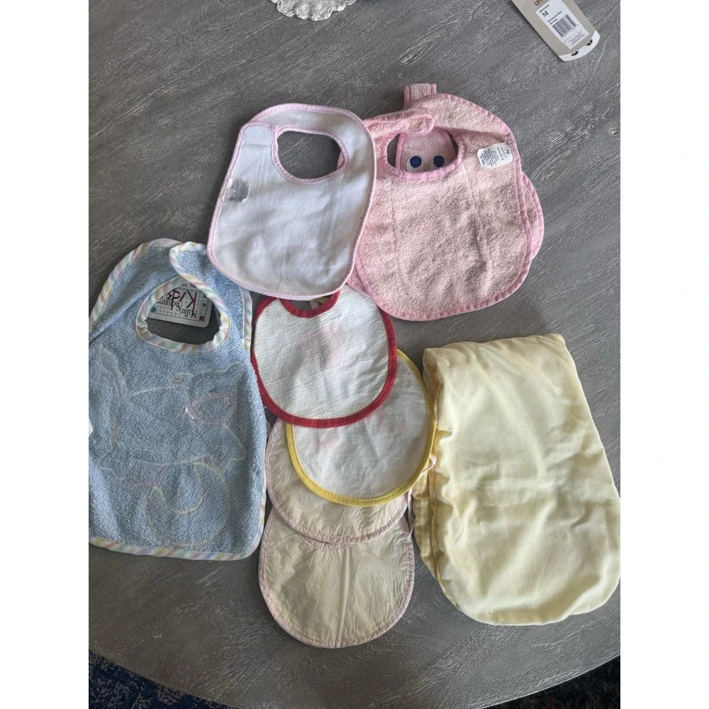 Vintage Baby Bibs & Burp Cloth Mixed Lot (8) New & Pre-owned Unisex Animals Boat